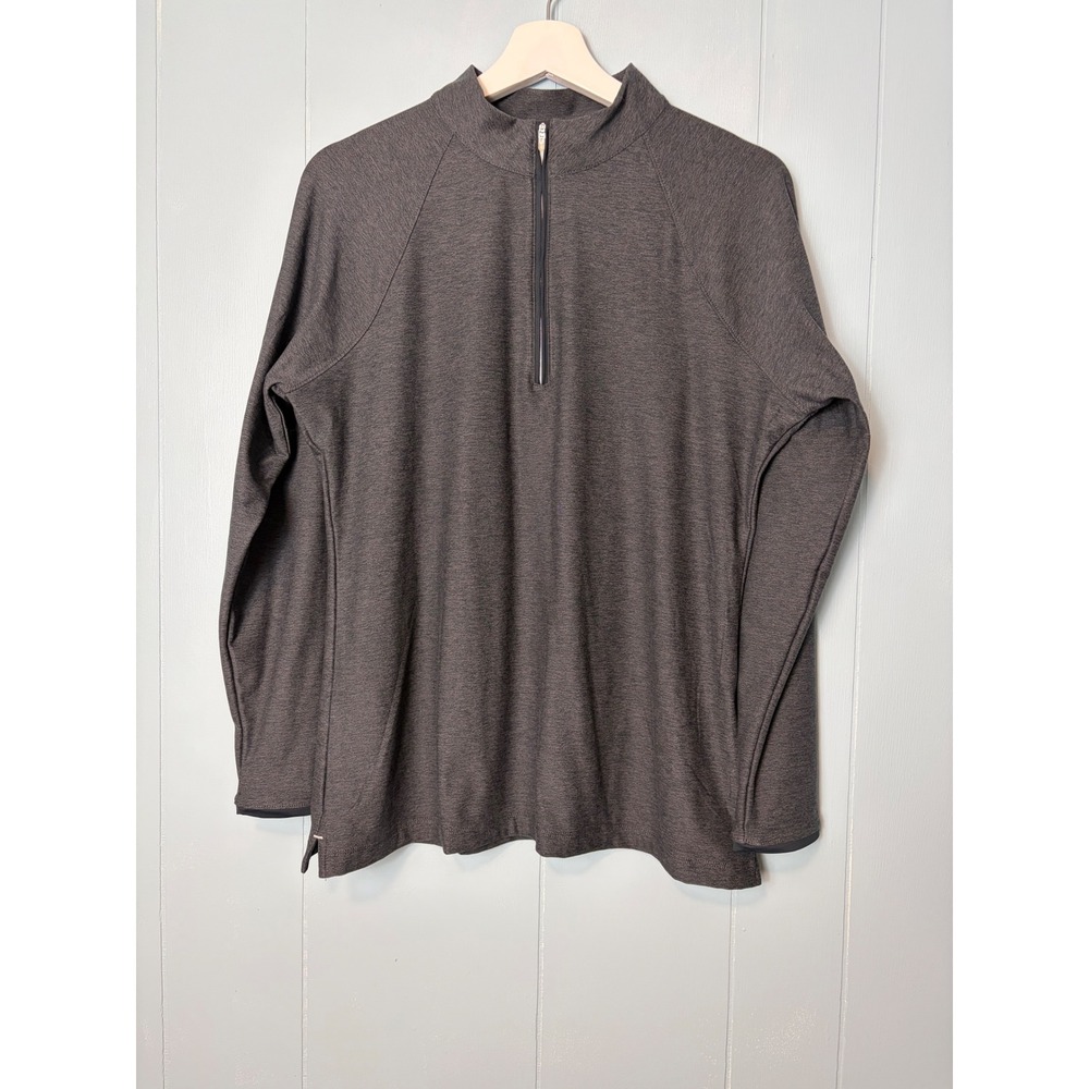 NWT Peter Millar L 1/4 Zip Pullover Gray Heather Activewear LE0EK42MLG UPF 50+